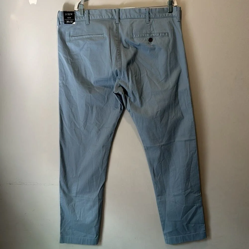 NWT J. Crew Men's 38x32 Straight-fit flex Chino Pant‎ Blue H3167 Casual Office